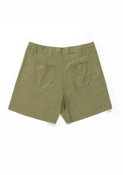 Short kaki 100% viscose taille ajustable Femme