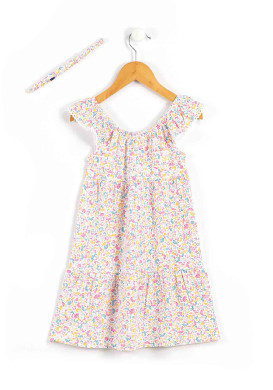 Ensemble Fille robe imprimé coloré + bandeau