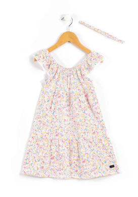 Ensemble Fille robe imprimé coloré + bandeau