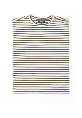 TEE SHIRT MC FOND GREGE RAYE KAKI TAURA