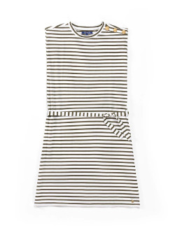 Robe marinière été kaki Femme