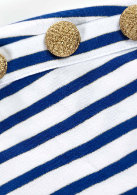 ROBE MC FOND GREGE RAYE BLEU RONRON