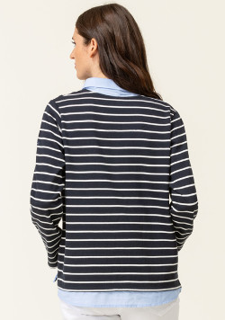 Sweat rayé Femme effet 2 en 1