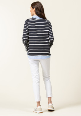 Sweat rayé Femme effet 2 en 1 Sweat rayé Femme effet 2 en 1