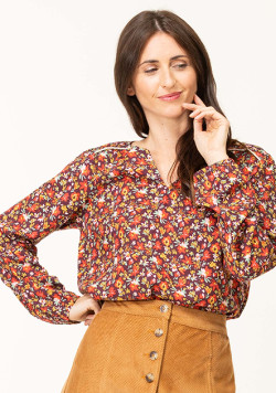 Blouse imprimé rose Femme
