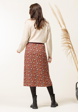 Jupe mi-longue imprimé rose Femme Jupe mi-longue imprimé rose Femme