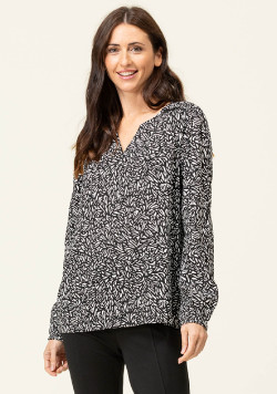 Blouse imprimé noir Femme