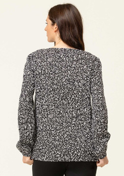 Blouse imprimé noir Femme