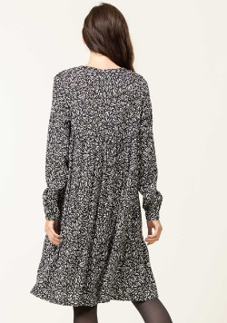 Robe en viscose imprimé noir Femme