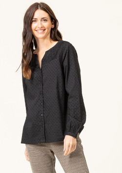Chemise noire plumetis Femme