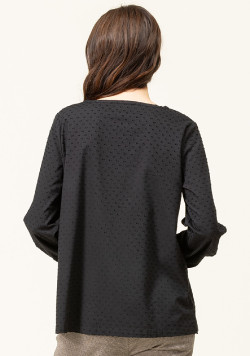 Chemise noire plumetis Femme