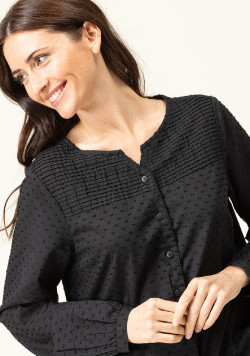 Chemise noire plumetis Femme