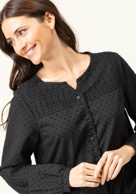 Chemise noire plumetis Femme Chemise noire plumetis Femme