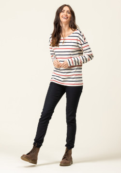 T-shirt manches longues Femme rayé multicolore