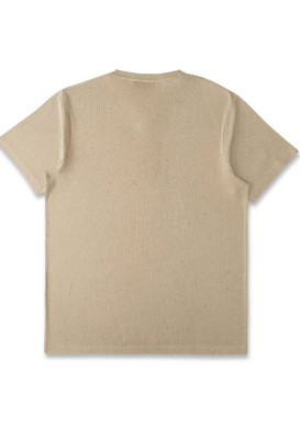 T-shirt Homme manches courtes beige sable col tunisien T-shirt Homme manches courtes beige sable col tunisien