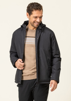 Parka noir Homme avec capuche intégrée