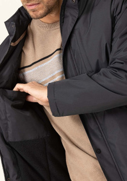 Parka noir Homme avec capuche intégrée