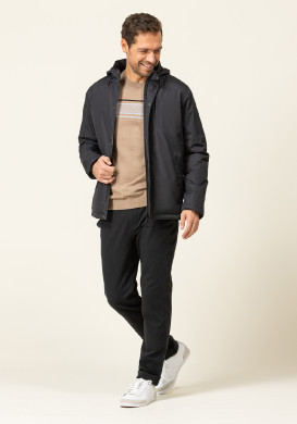 Parka noir Homme avec capuche intégrée