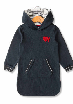 Robe Fille à capuche en molleton