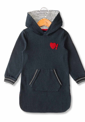 Robe Fille à capuche en molleton