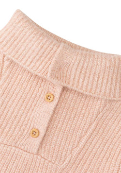 Robe tricot rose manches longues Fille