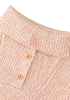 Robe tricot rose manches longues Fille
