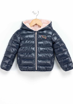 Doudoune matelassée Fille à capuche doublée sherpa