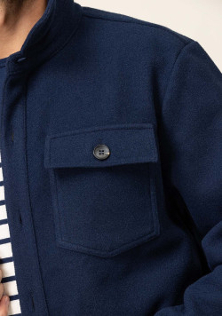 Veste bleu marine Homme en maille feutrée