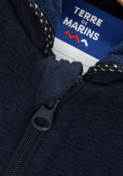 Veste doublée polaire à capuche bleu marine Bébé Fille