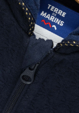 Veste doublée polaire à capuche bleu marine Bébé Fille Veste doublée polaire à capuche bleu marine Bébé Fille