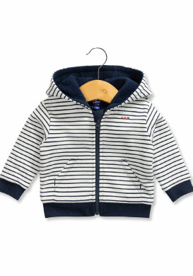 Veste doublée polaire à capuche rayé Bébé Veste doublée polaire à capuche rayé Bébé