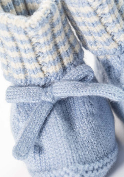 Ensemble bleu Bébé bonnet + chaussons