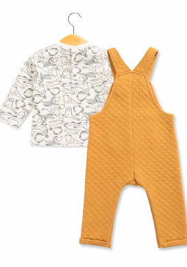 Ensemble Bébé salopette molleton + t-shirt manches longues