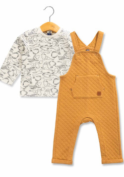 Ensemble Bébé salopette molleton + t-shirt manches longues