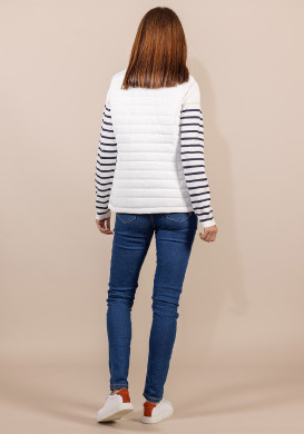 Doudoune sans manches blanche Femme