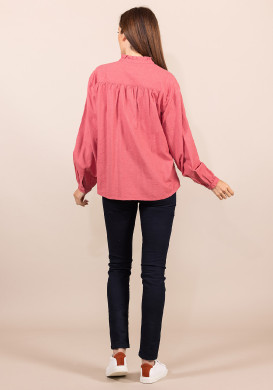Chemise rose col montant Femme Chemise rose col montant Femme