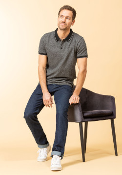 Polo gris chiné Homme