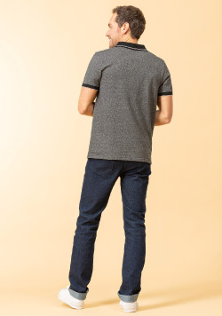 Polo gris chiné Homme