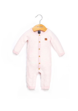 Combinaison rose à boutons manches longues Bébé Combinaison rose à boutons manches longues Bébé