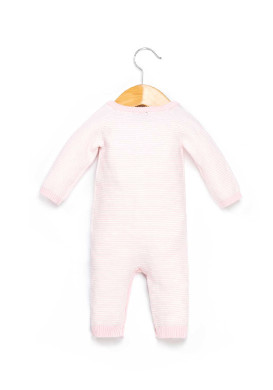 Combinaison rose à boutons manches longues Bébé Combinaison rose à boutons manches longues Bébé
