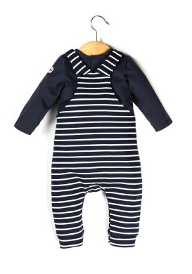SALOPETTE LONGUE + HAUT MARINE RAYE NATUREL EDAXIME