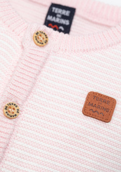 Combinaison rose à boutons manches longues Bébé