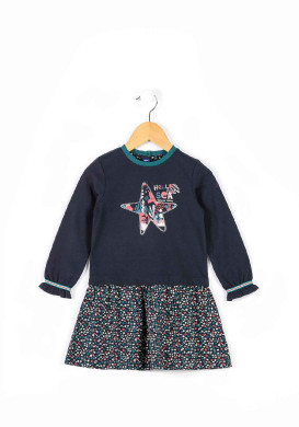 Robe manches longues Fille effet 2 en 1
