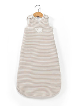 Turbulette évolutive bébé rayée beige