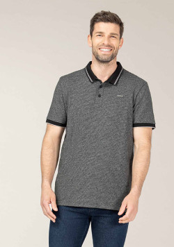 Polo gris chiné Homme