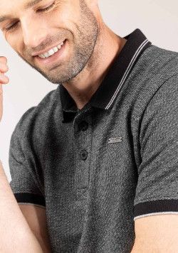 Polo gris chiné Homme