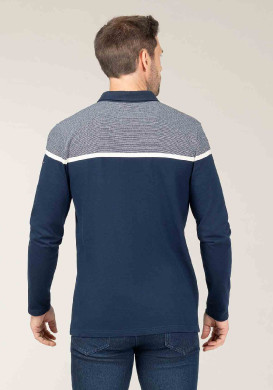 Polo manches longues bleu marine Homme Polo manches longues bleu marine Homme