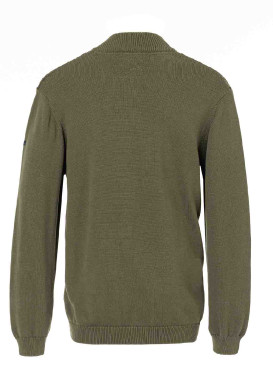 Gilet tricot reliefé kaki Homme