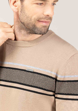Pull beige Homme