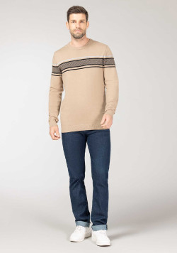 Pull beige Homme